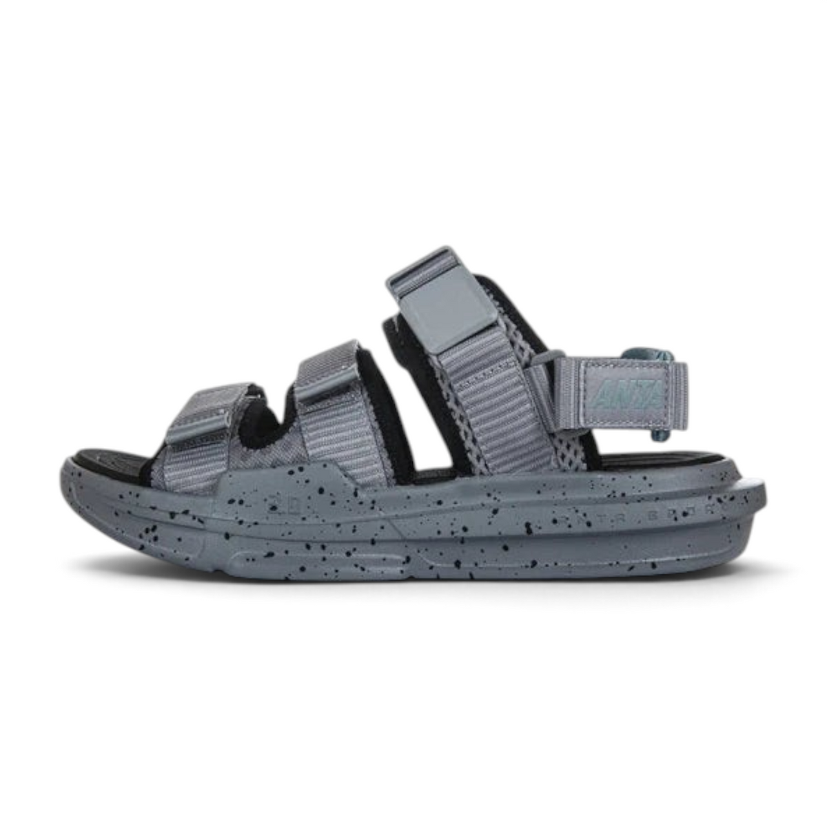 FRG ANTA BADAO grey beach sandals with adjustable straps, breathable mesh upper, and speckled cushioned sole