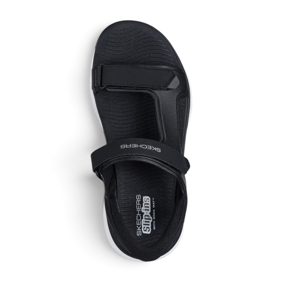 FRG SKECHERS Street Tres-Air Uno Vision-Airy black slip-in sandal with adjustable hook-and-loop straps