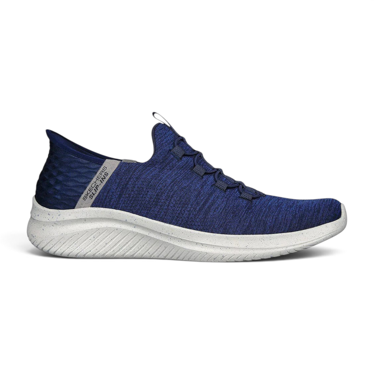 FRG Skechers Slip-ins Ultra Flex 3.0 blue jersey mesh sneaker with white speckled cushioned sole