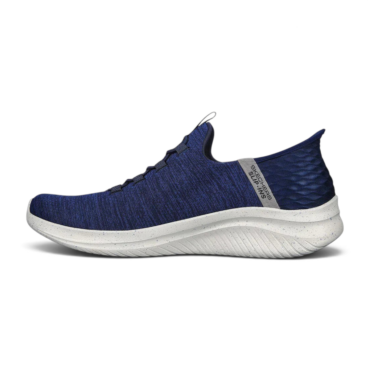 FRG Skechers Slip-ins Ultra Flex 3.0 navy blue jersey mesh sneaker with white speckled cushioned midsole