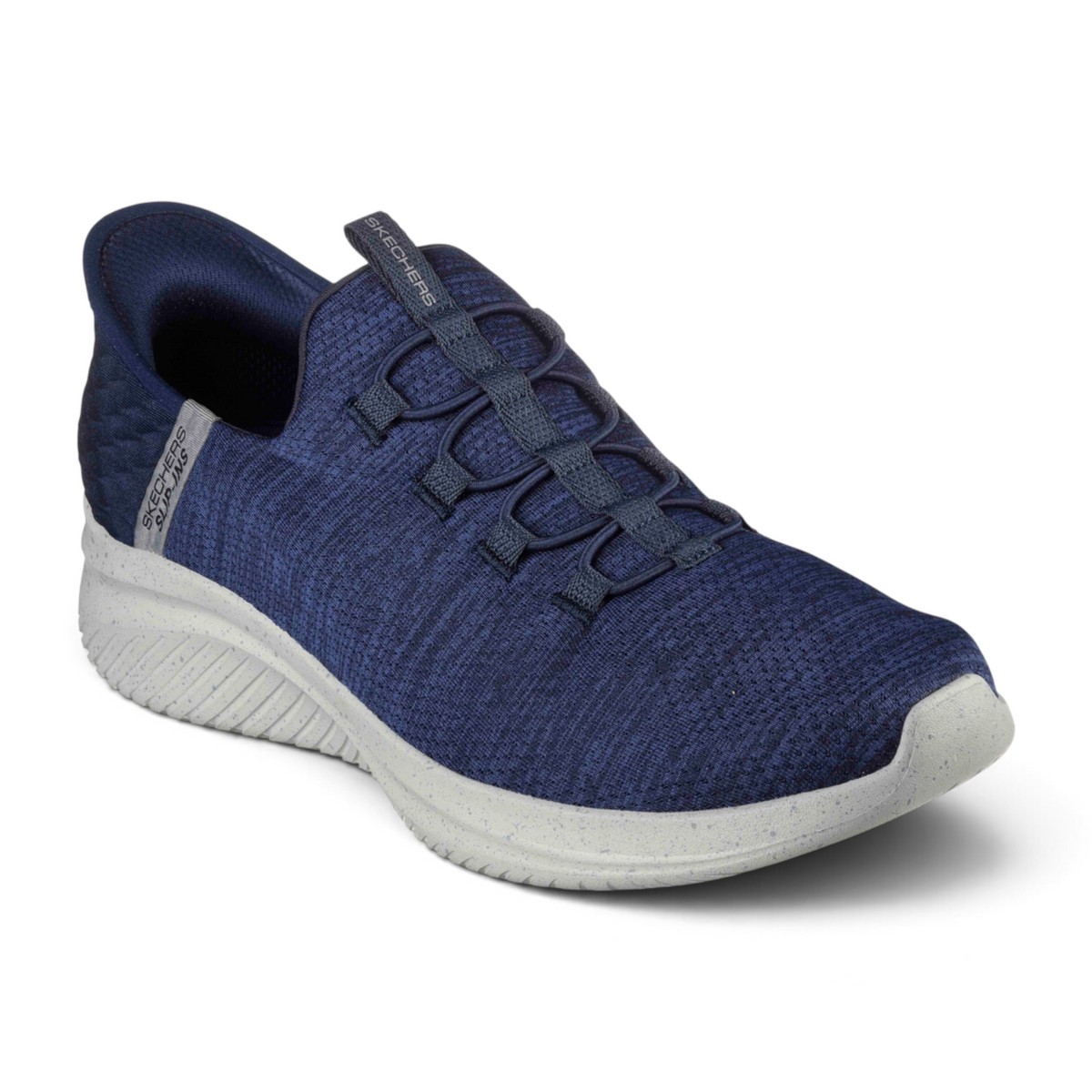 FRG Skechers Slip-ins Ultra Flex 3.0 navy blue jersey mesh sneaker with white speckled flexible traction outsole