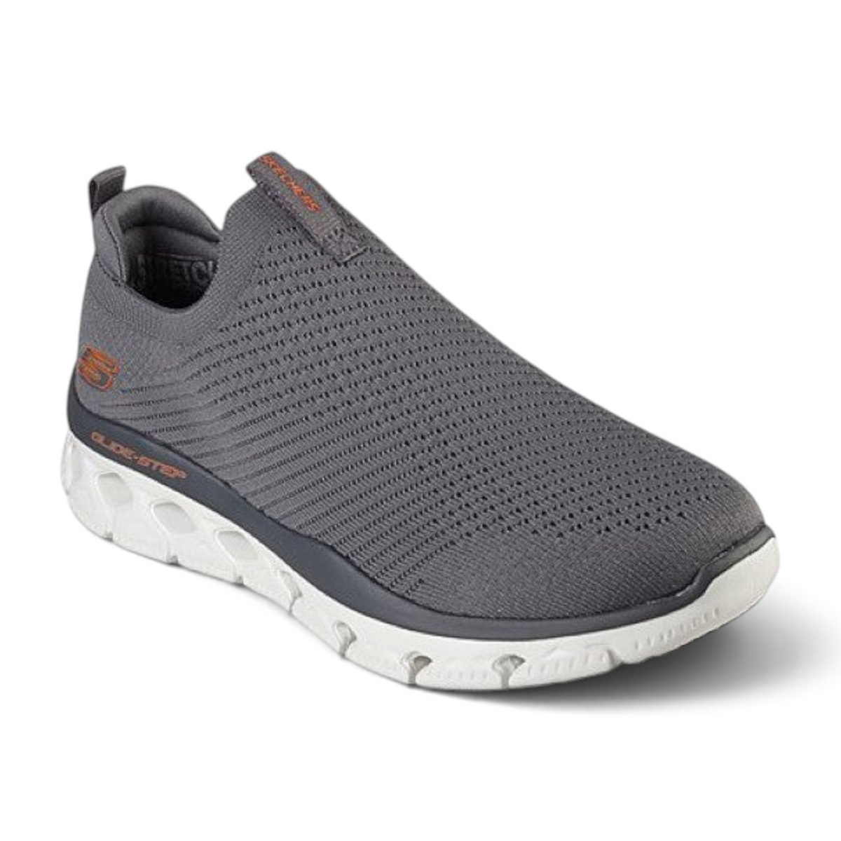 FRG GLIDE-STEP FLEX grey slip-on sneaker with breathable mesh upper and white cushioned athletic sole