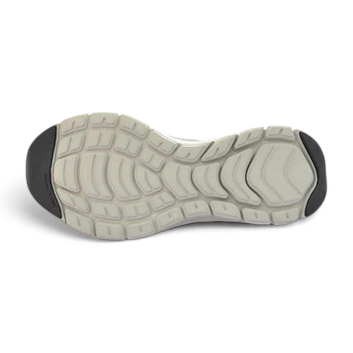 FRG Skechers Flex Advantage 4.0 navy athletic sneaker showing the light grey shock-absorbing rubber outsole