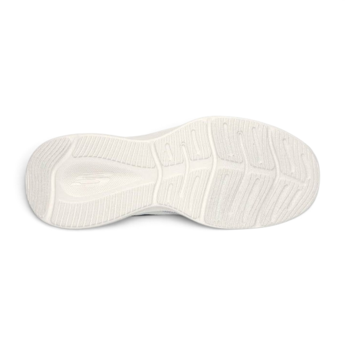 FRG Skechers Skech-Lite Pro sneaker showing the white shock-absorbing treaded outsole from a bottom view