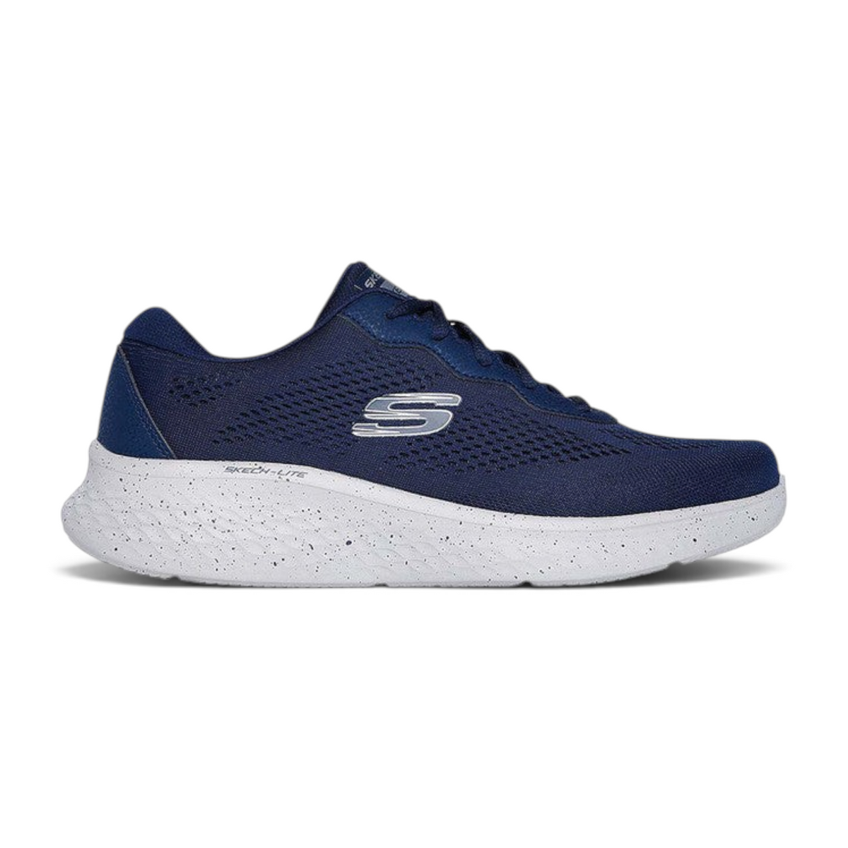 FRG Skechers Skech-Lite Pro Broadside navy vegan lace-up sneaker with engineered mesh and speckled white midsole