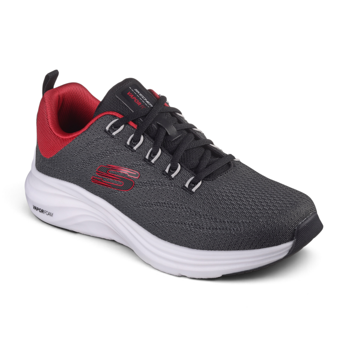 FRG Vapor Lite Varien athletic sneaker in black mesh with red accents and a white Vapor Foam cushioned sole