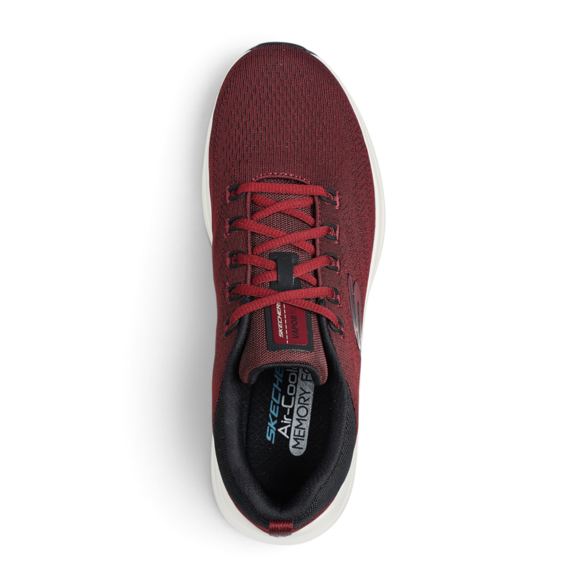 FRG VAPOR LITE VARIEN maroon athletic sneaker with breathable mesh upper and white cushioned sole, top-down view