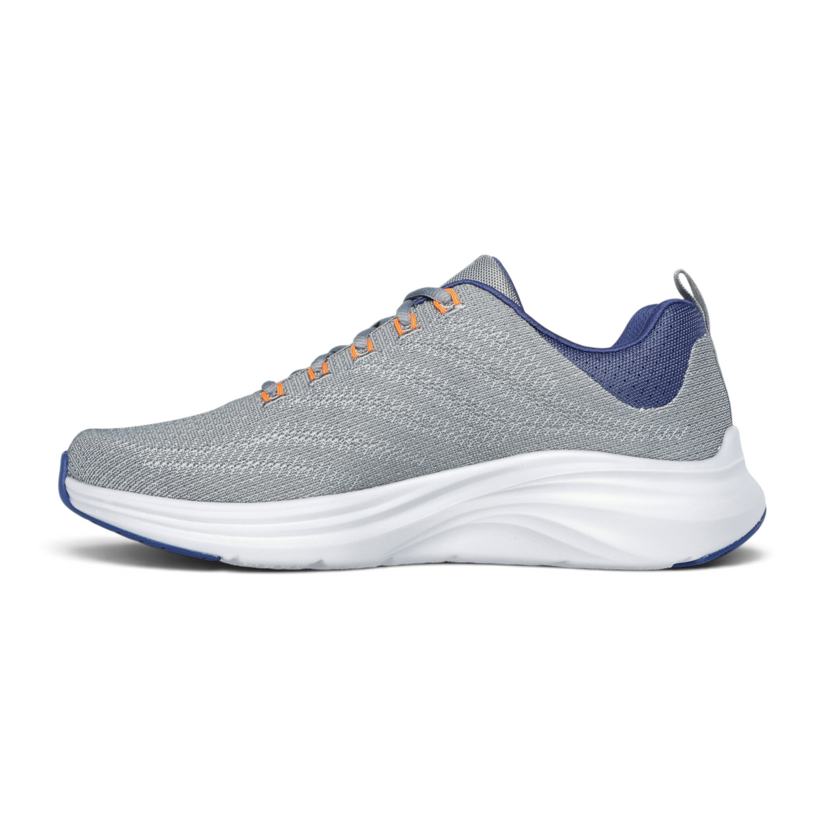 FRG Vapor Lite Varien lightweight grey mesh running shoe with orange accents and a white cushioned sole