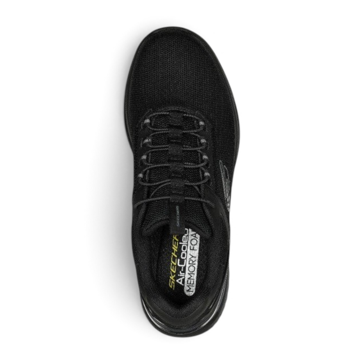 FRG Skechers Bounder 2.0 Anako black vegan slip-on athletic sneaker with breathable mesh and memory foam insole