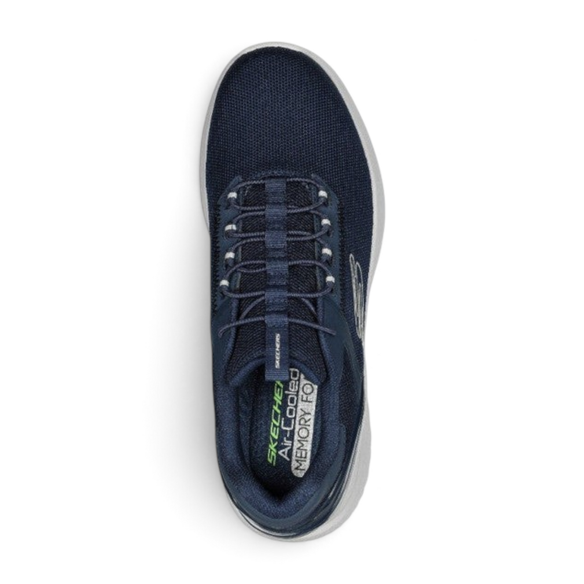FRG Skechers Bounder 2.0 Anako navy vegan slip-on athletic sneaker with breathable mesh and memory foam insole