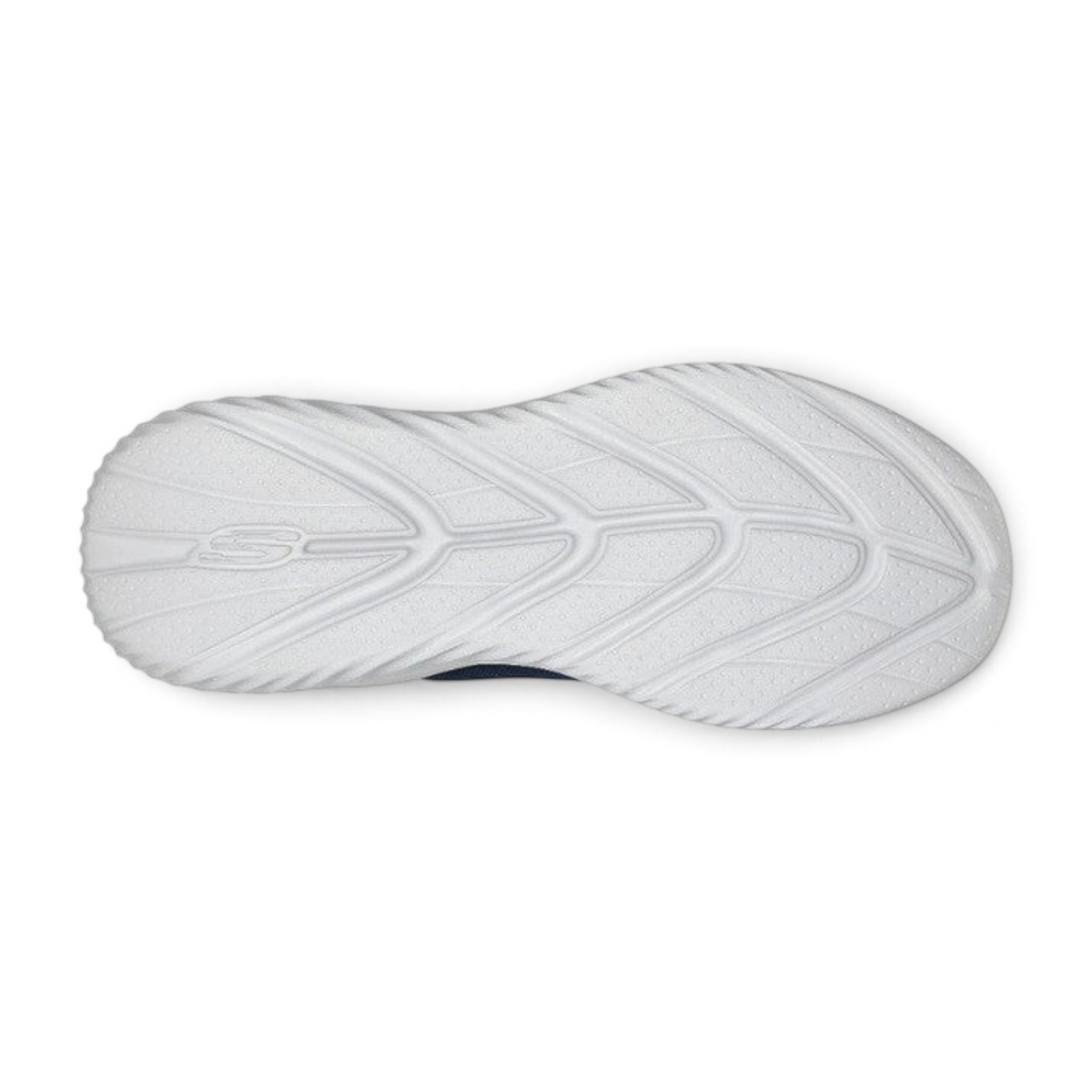FRG Skechers Bounder 2.0 Anako navy athletic sneaker showing the white flexible traction outsole