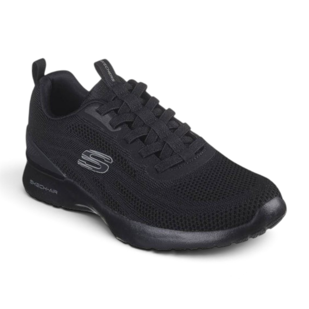 FRG Skechers Skech-Air Dynamight black knit athletic sneaker with shock-absorbing air-cushioned sole