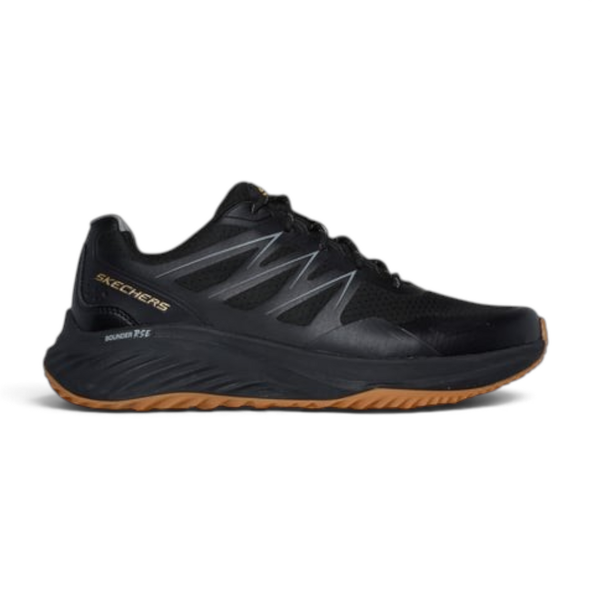 FRG Skechers Bounder RSE Zoner black athletic sneaker with mesh upper and gum rubber outsole