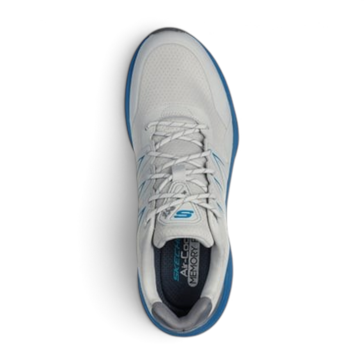 FRG BOUNDER RSE ZONER grey and blue athletic sneaker with lace-up closure and memory foam insole, top view