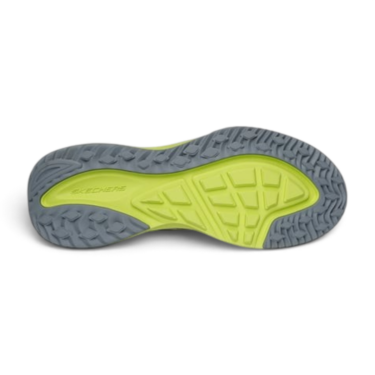 FRG BOUNDER RSE ZONER sneaker outsole featuring a grey and lime green lugged traction pattern