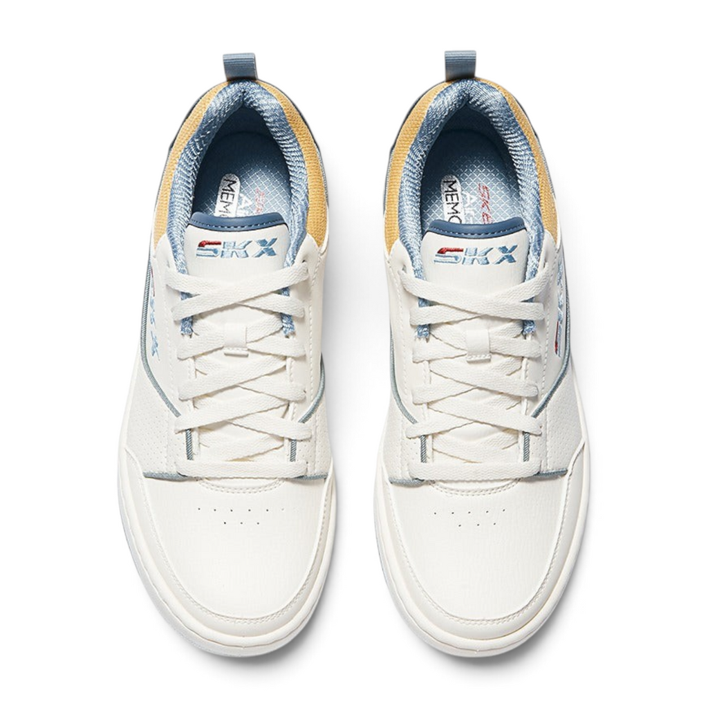 FRG SPORT COURT 92 lace-up sneakers in white duraleather with suede overlays and air-cooled memory foam insoles