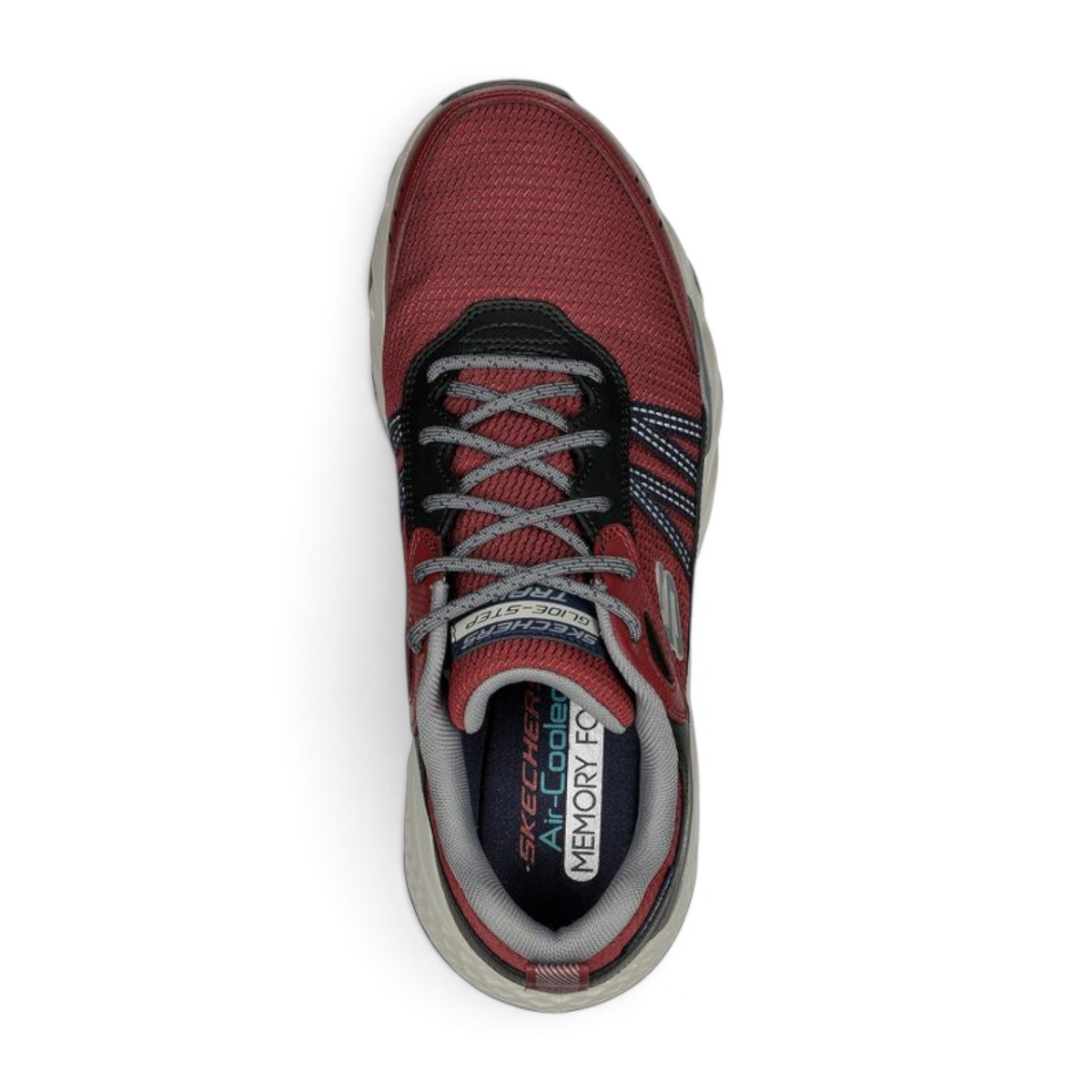FRG Skechers Glide-Step Trail Oxen burgundy lace-up hiking shoe with water-repellent mesh and cushioned sole
