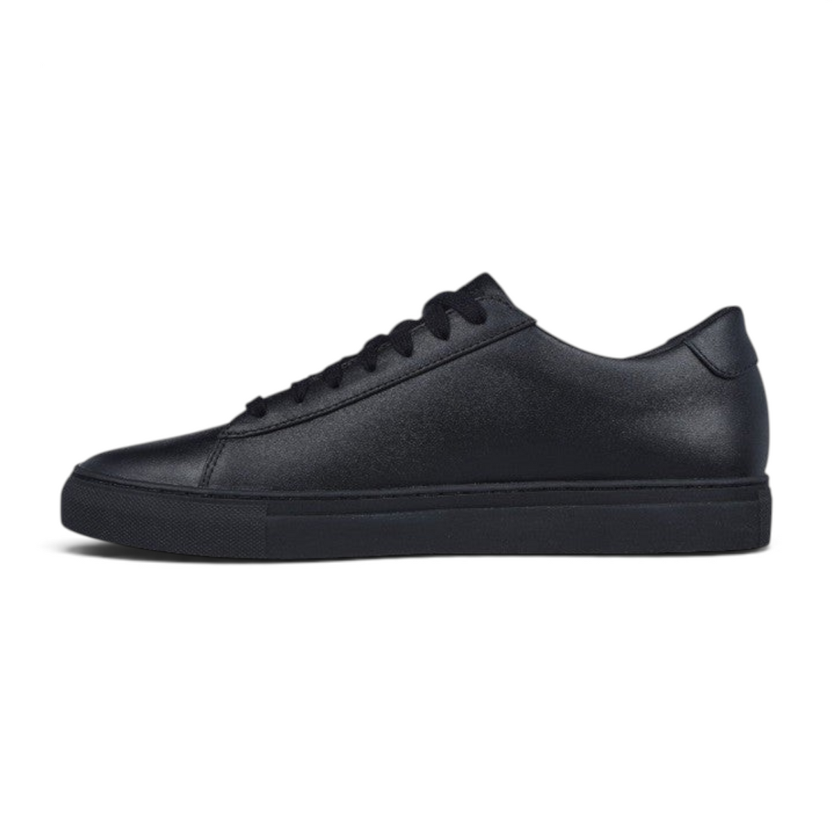 FRG Skechers Arch Fit Legend black premium leather sneakers with a minimalist low-top design and lace-up closure.