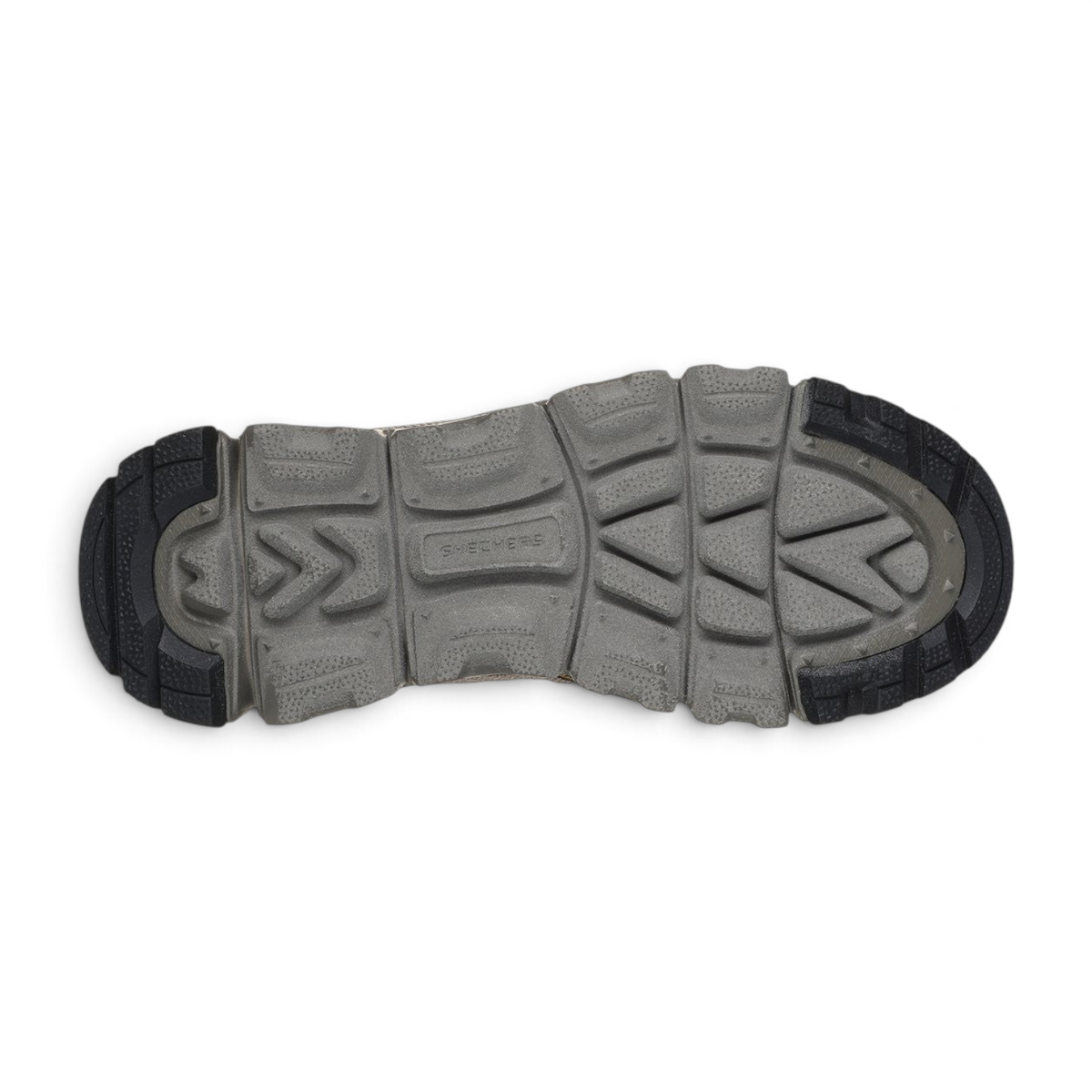FRG Skechers Summits AT Twin Bridges sneaker outsole with deep-groove grey and black rubber traction pattern
