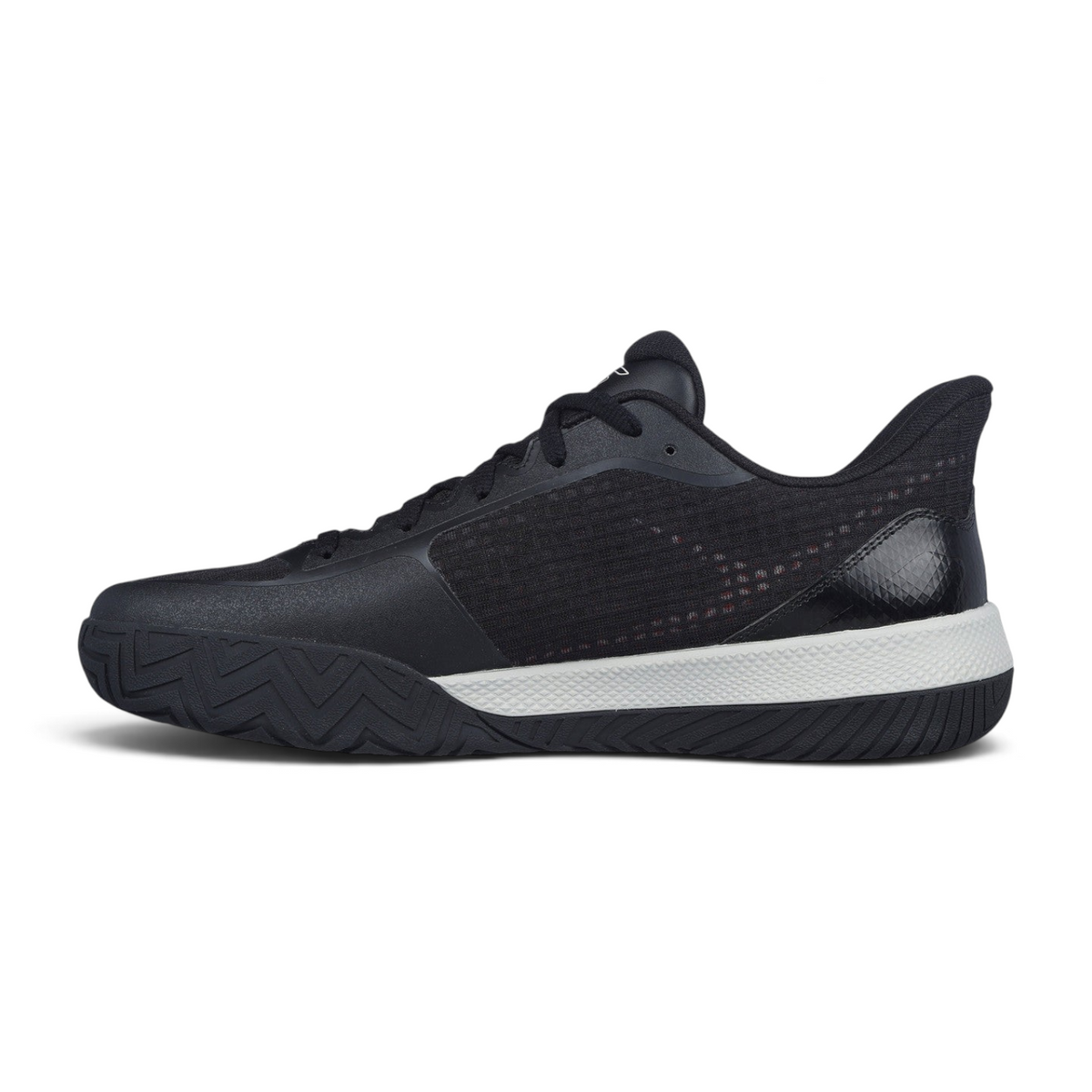 FRG Skechers Viper Court Pro pickleball shoe in black and red with a durable Goodyear Gold outsole and mesh upper