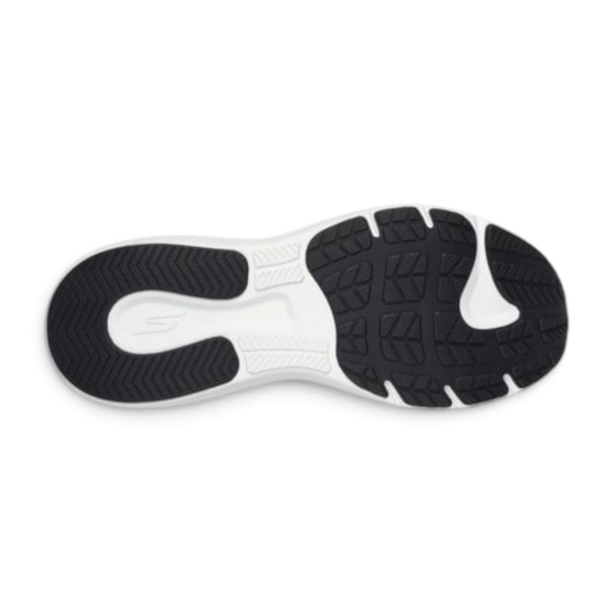 FRG GO RUN SUPERSONIC MAX running shoe outsole featuring a black and white rubber tread pattern for traction