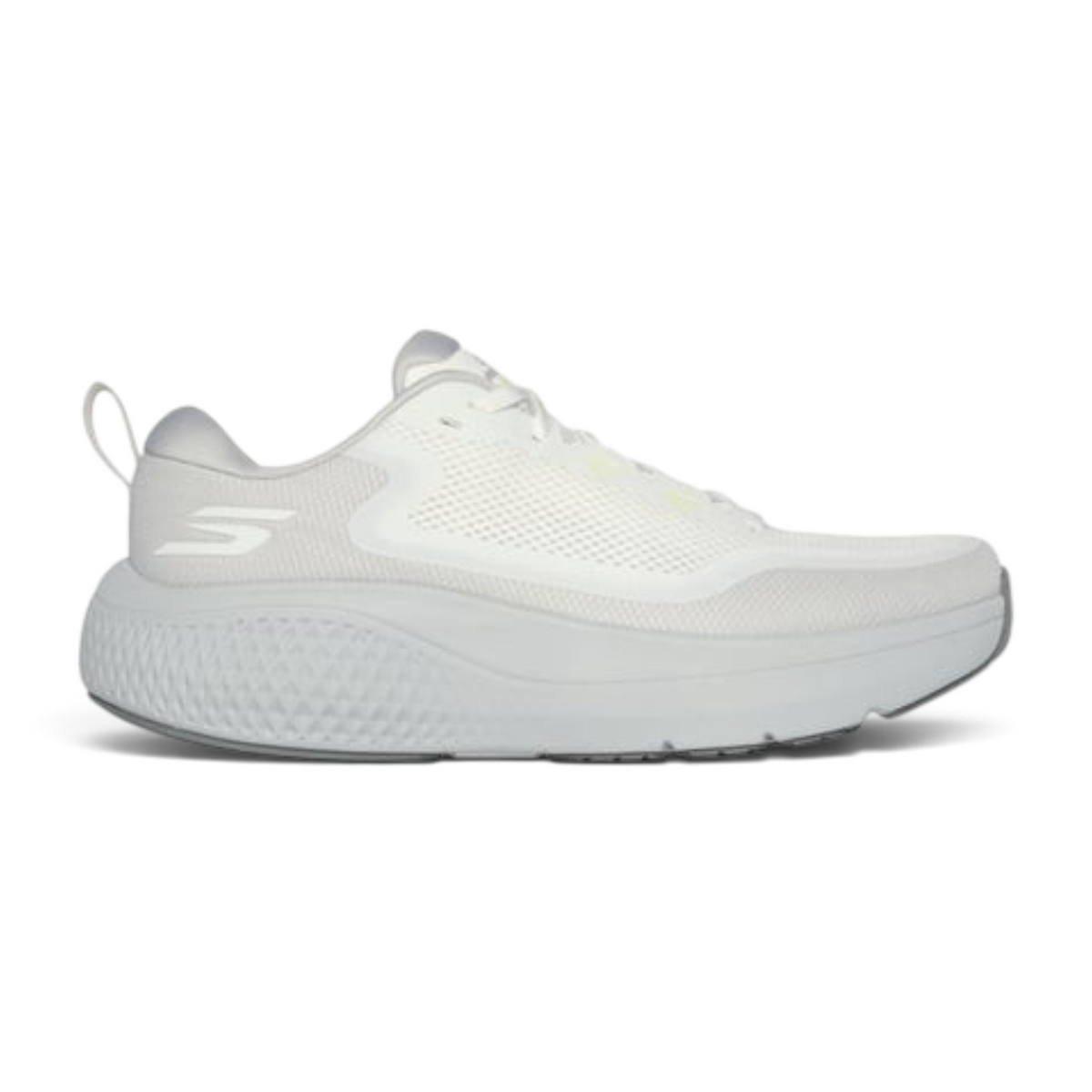 FRG GO RUN SUPERSONIC MAX white running shoe with a thick cushioned midsole and breathable mesh upper