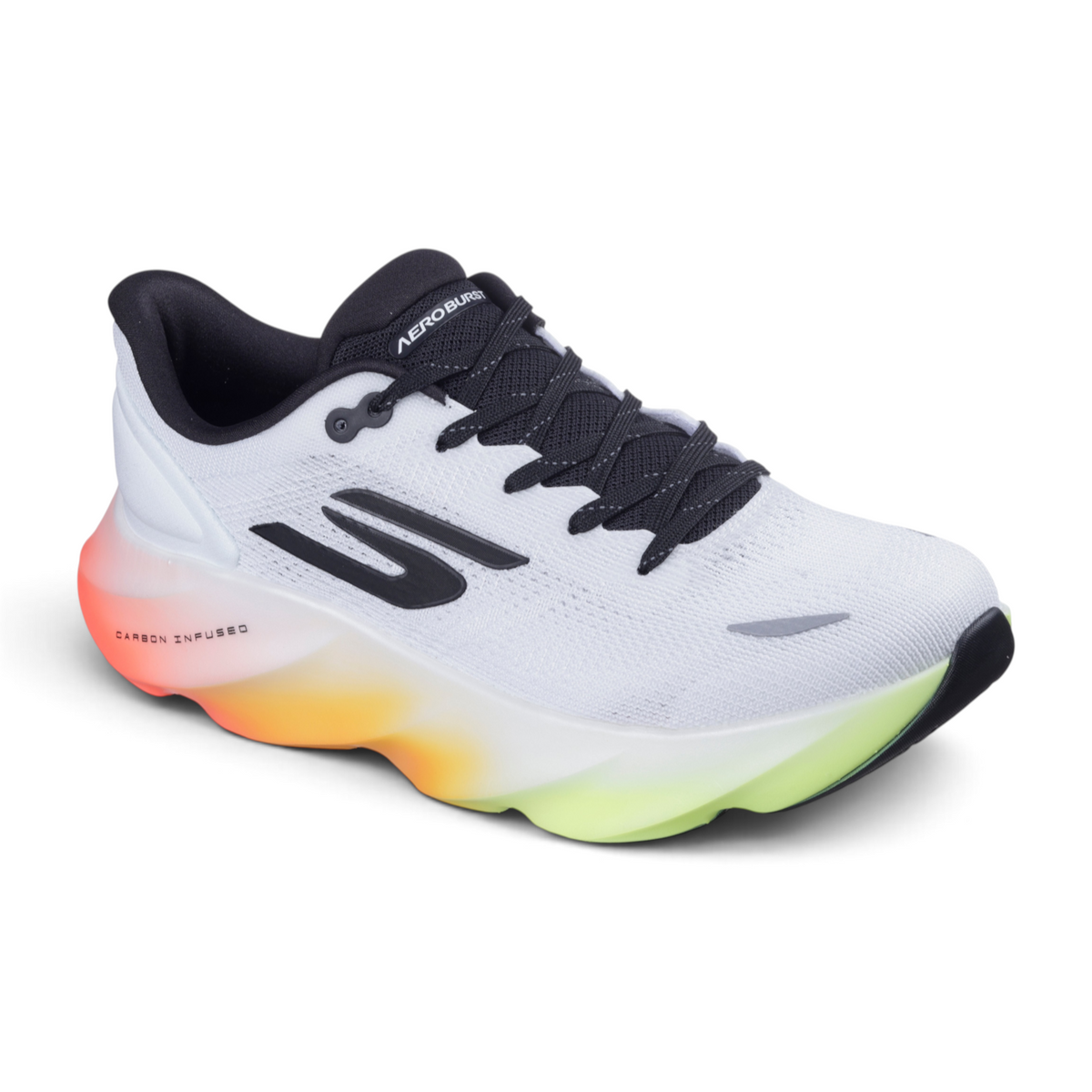 FRG Skechers Street Tres-Air Uno Vision-Airy sneaker in white with black accents and a gradient carbon-infused sole.