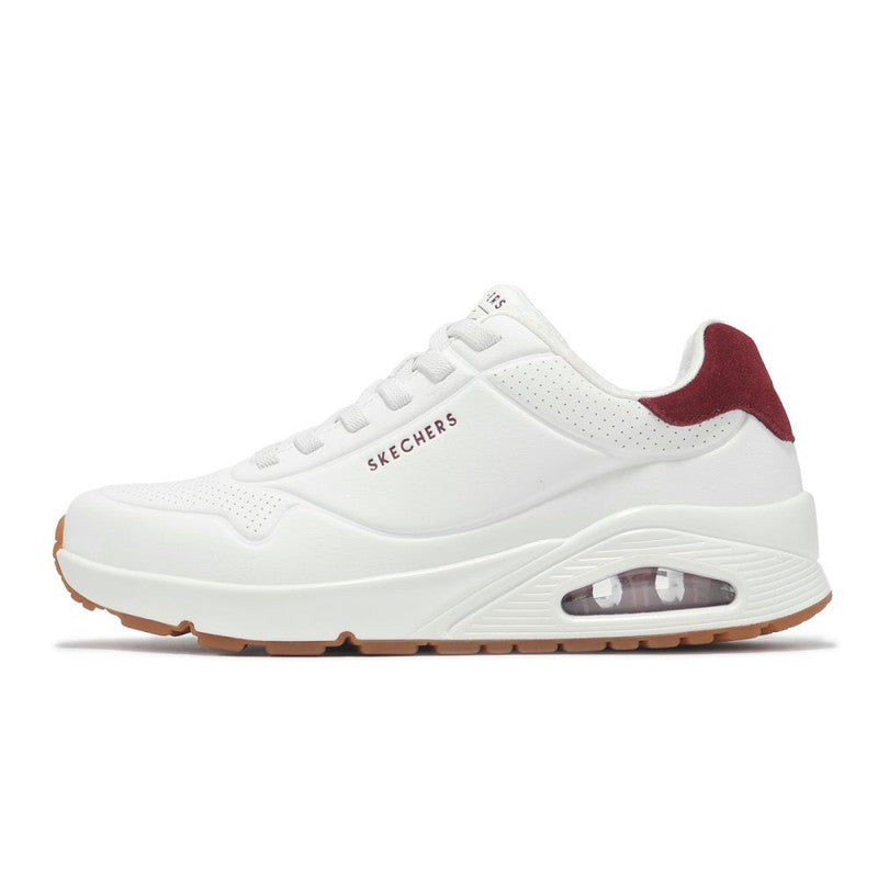 Skechers Uno Retro One White Burgundy Gray