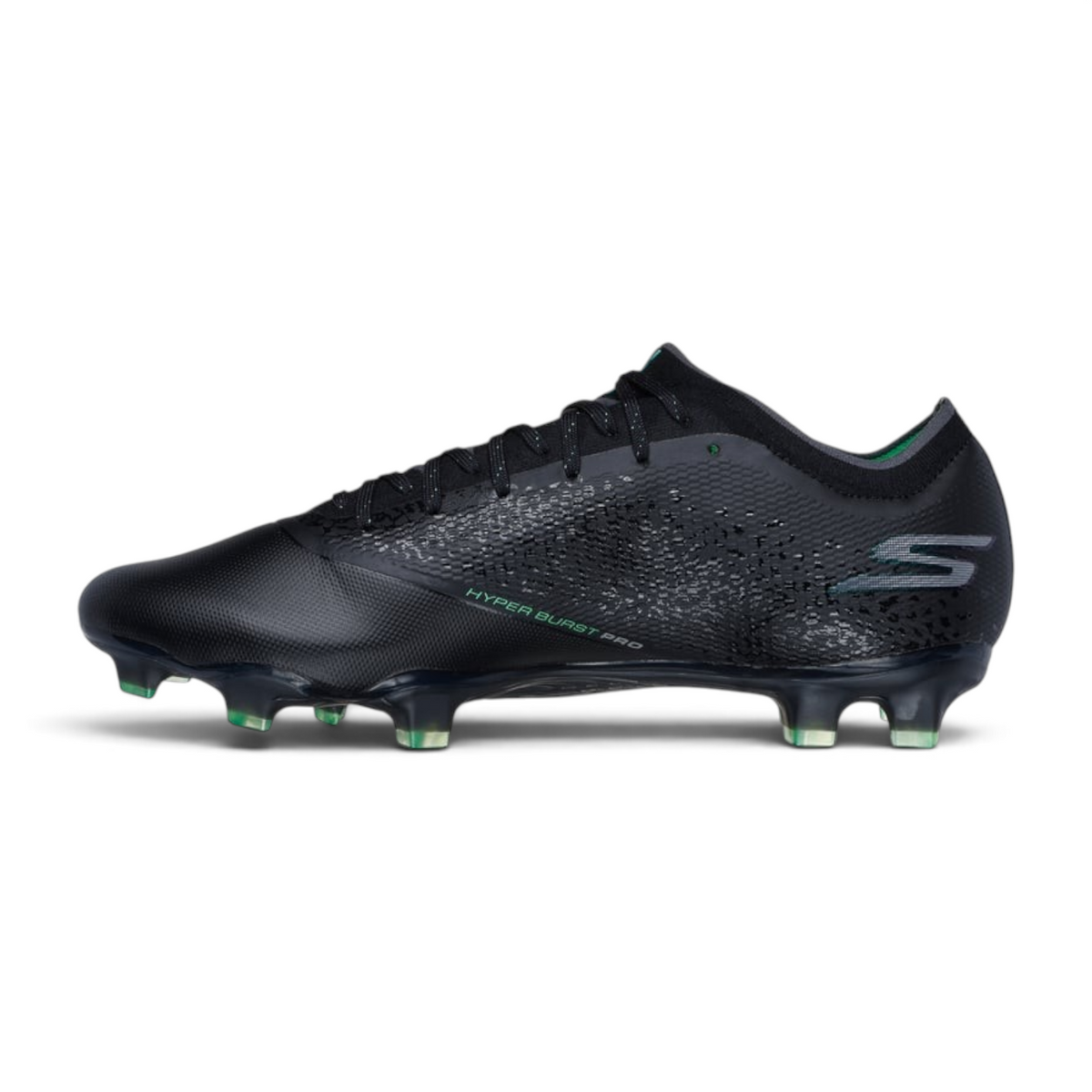 FRG Skechers Razor 1.5 Elite FG football boot in black and silver with Hyper Burst Pro cushioning and FitKnit upper
