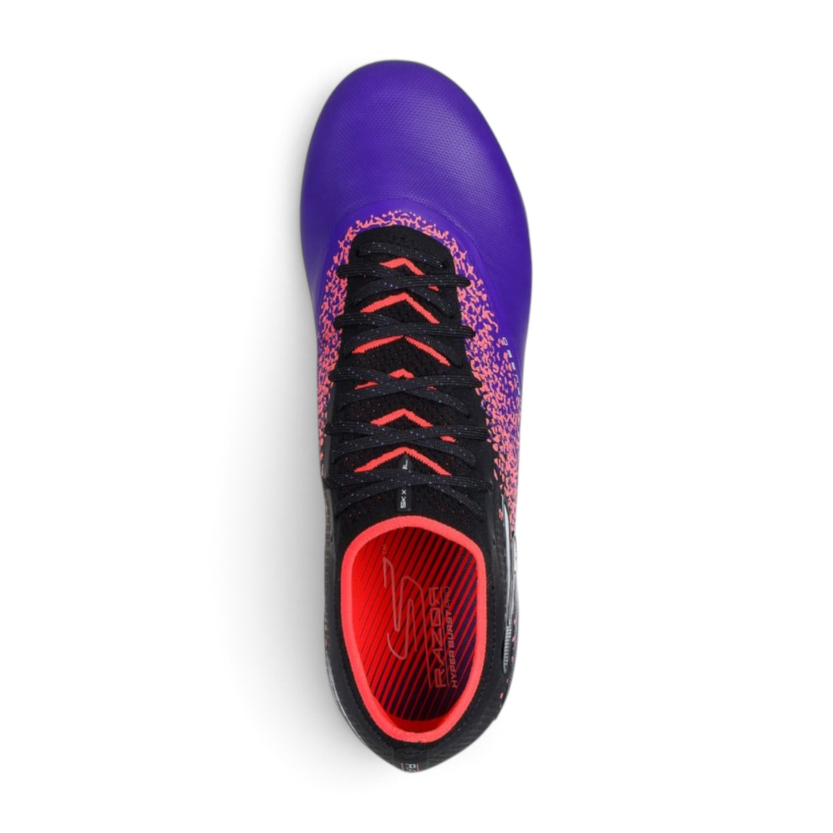 FRG Skechers Razor 1.5 Elite FG football boot in purple and black with a knit upper and Hyper Burst Pro cushioning.
