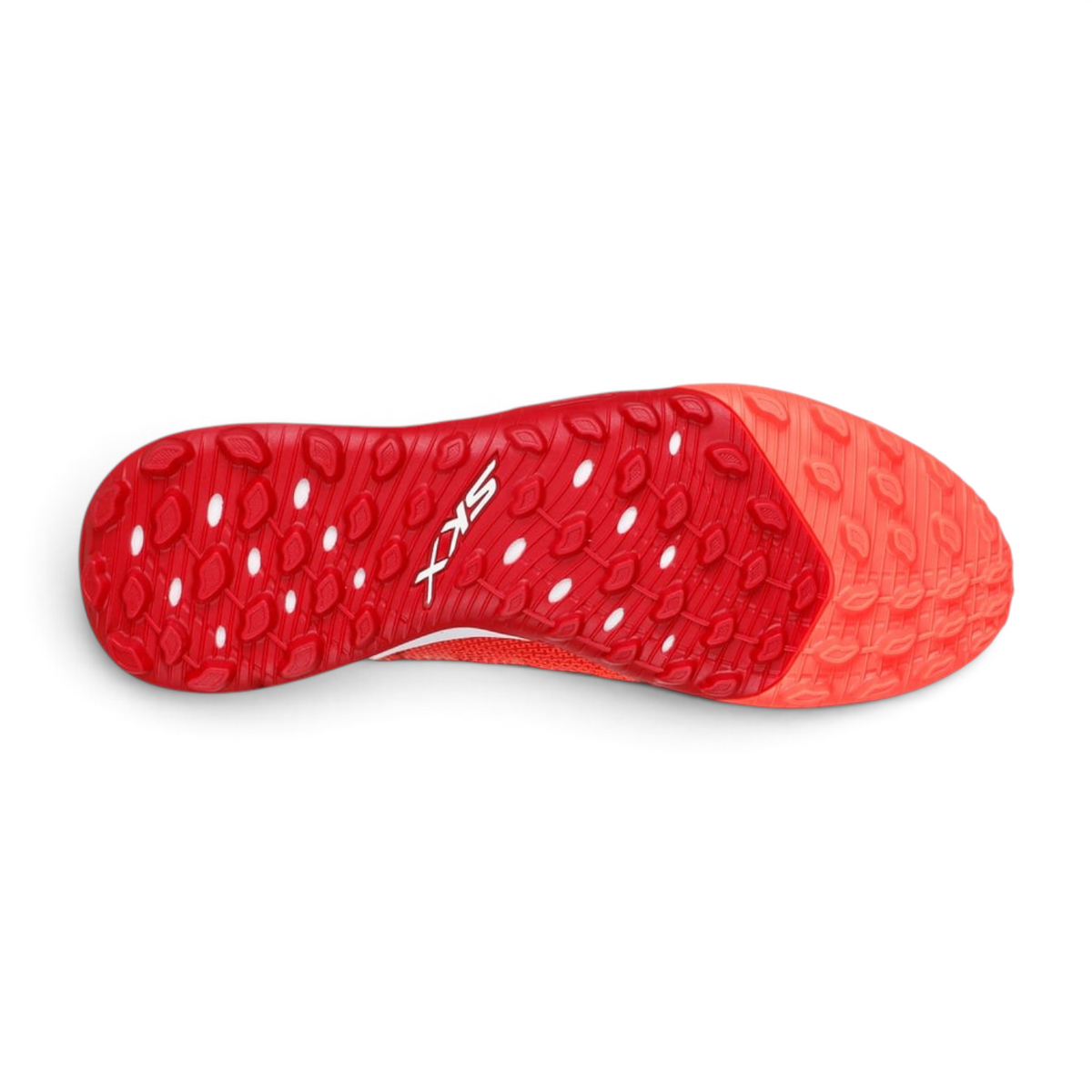 FRG Skechers HK Player Edition SKX 1.5 Academy TF coral turf boot outsole with traction pattern and SKX branding