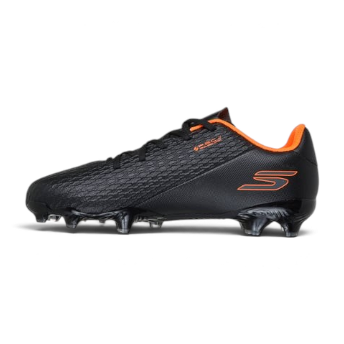 FRG Skechers SKX_2 Jr youth football boots in black with orange accents and multi-ground stud sole