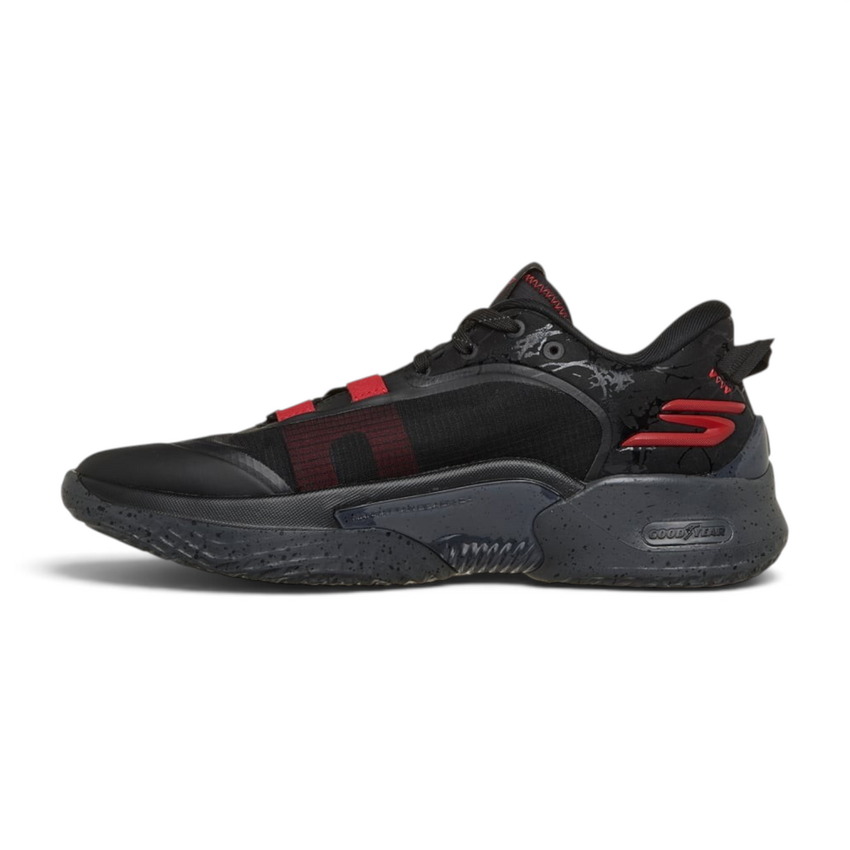 FRG Skechers SKX RESAGRIP low-top basketball shoes in black and red with Goodyear rubber traction sole