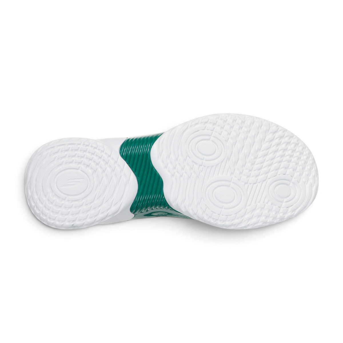 FRG SKX RESAGRIP athletic shoe outsole featuring a white rubber tread pattern with a green midfoot support bridge