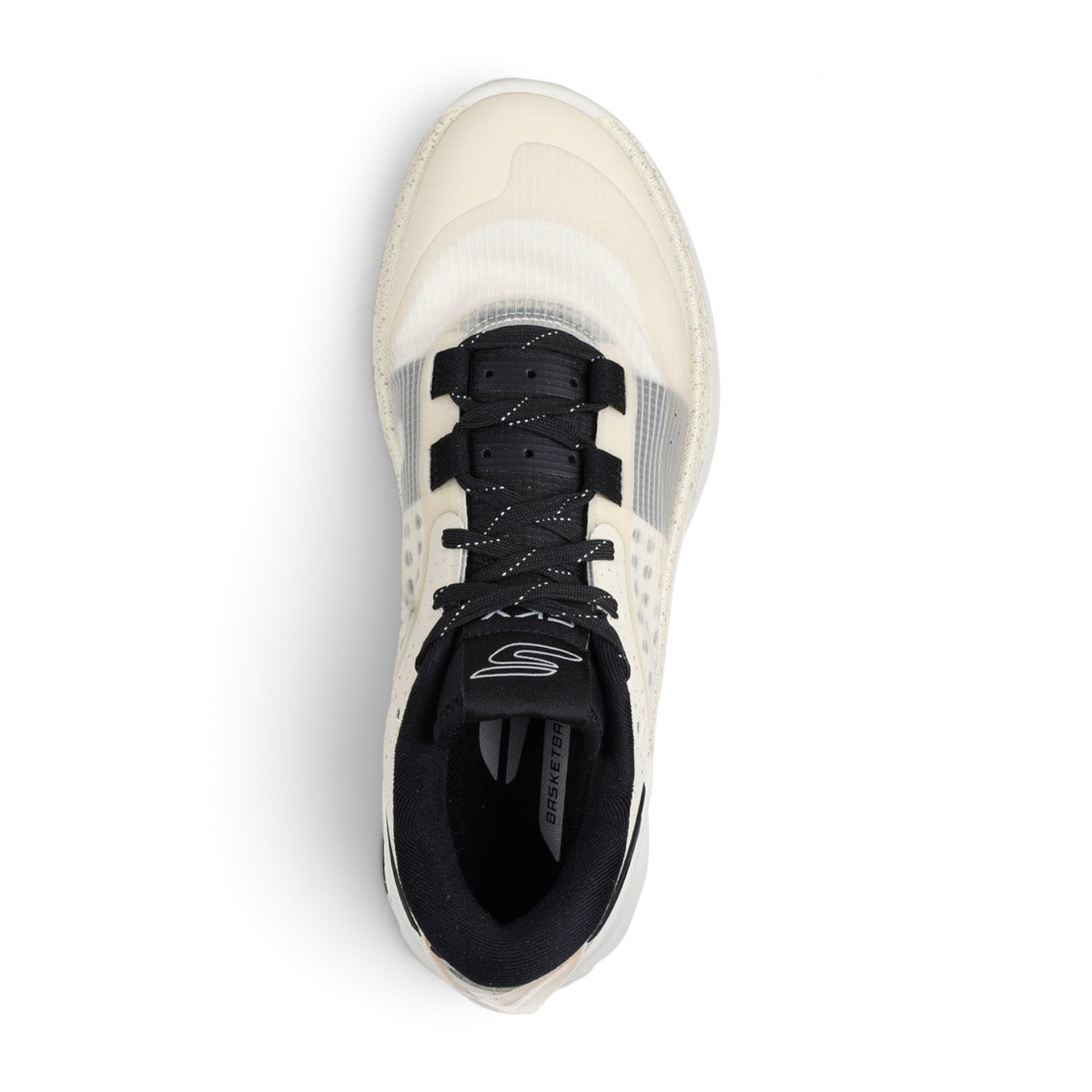 FRG Skechers SKX Resagrip basketball shoe in natural and black with a durable mesh upper and indoor traction sole