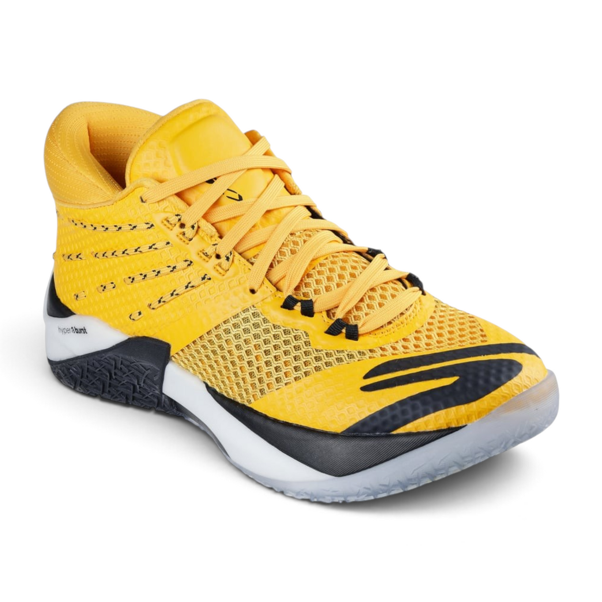FRG Skechers SKX REIGN mid-top basketball shoes in yellow and black mesh with explosive traction sole