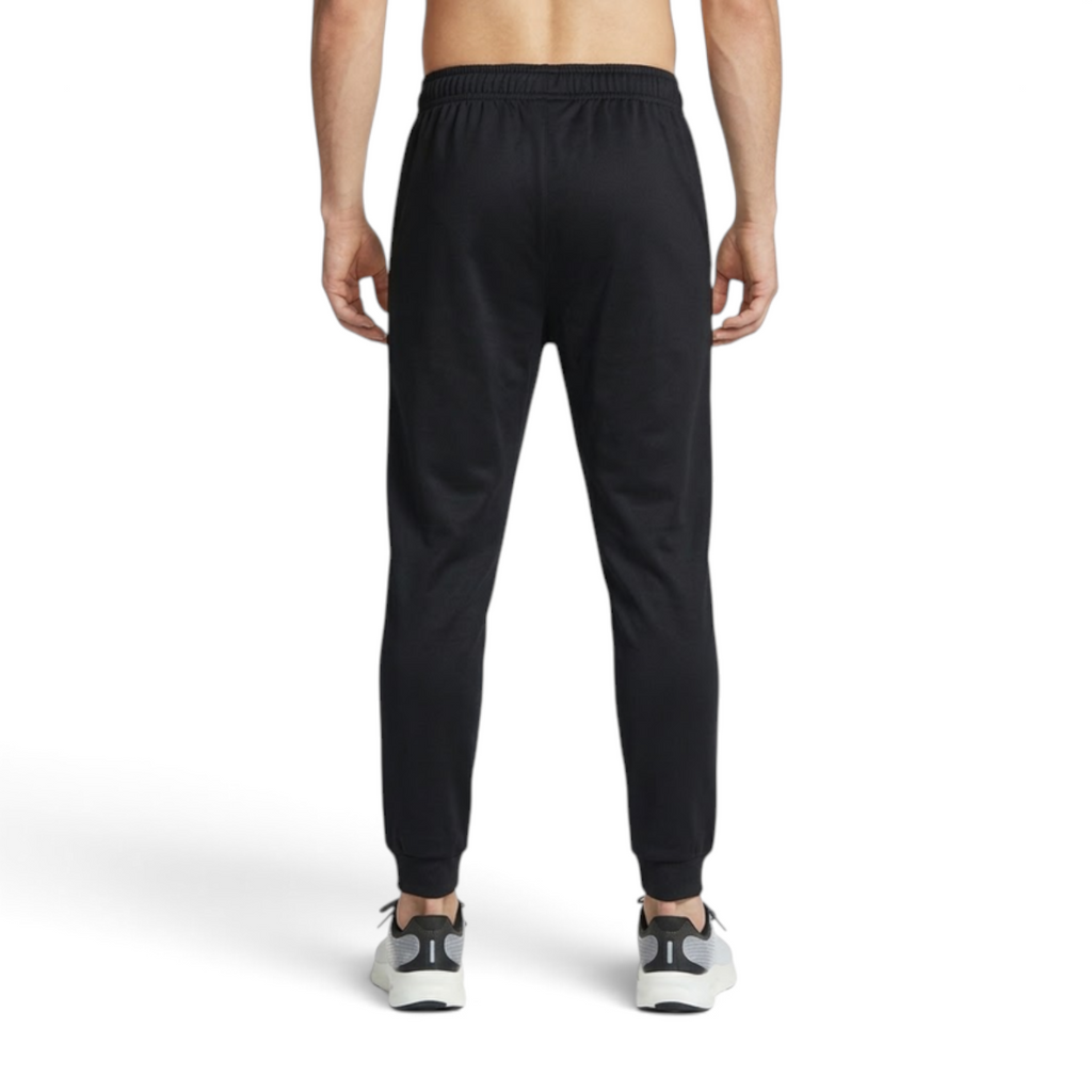 Back view of FRG ANTA Sports girl knit track pants in Dream Black, featuring a comfortable cotton-polyester blend.
