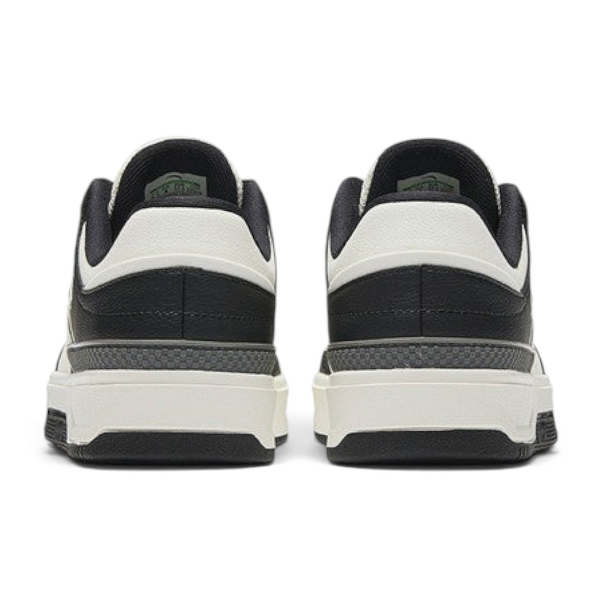 FRG ANTA BASIC CLASSIC sneakers in black and white, featuring a retro-inspired low-top design from the back view.