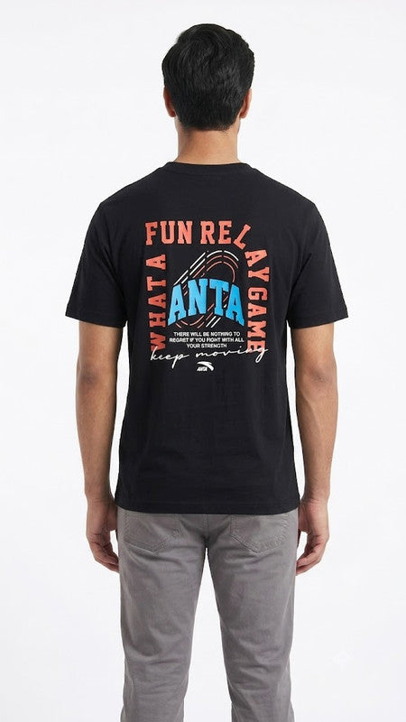 ANTA Relay Baton Short Sleeve T-Shirt Black