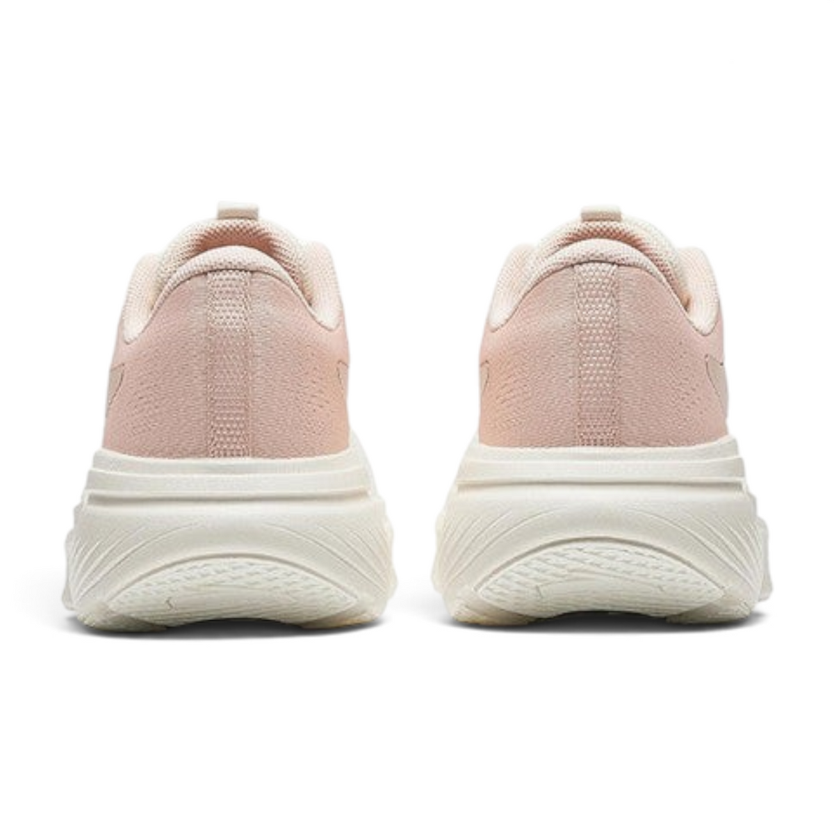 FRG EBUFFER 10 LITE lightweight cross-training shoes in soft pink with a thick supportive white sole, rear view