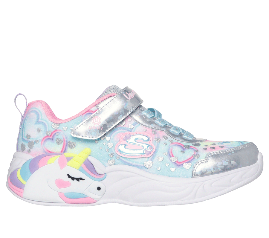 Skechers Unicorn Dreams Heart Sparkles Silver Multi