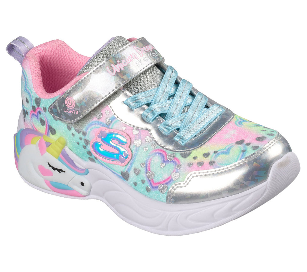 Skechers Unicorn Dreams Heart Sparkles Silver Multi