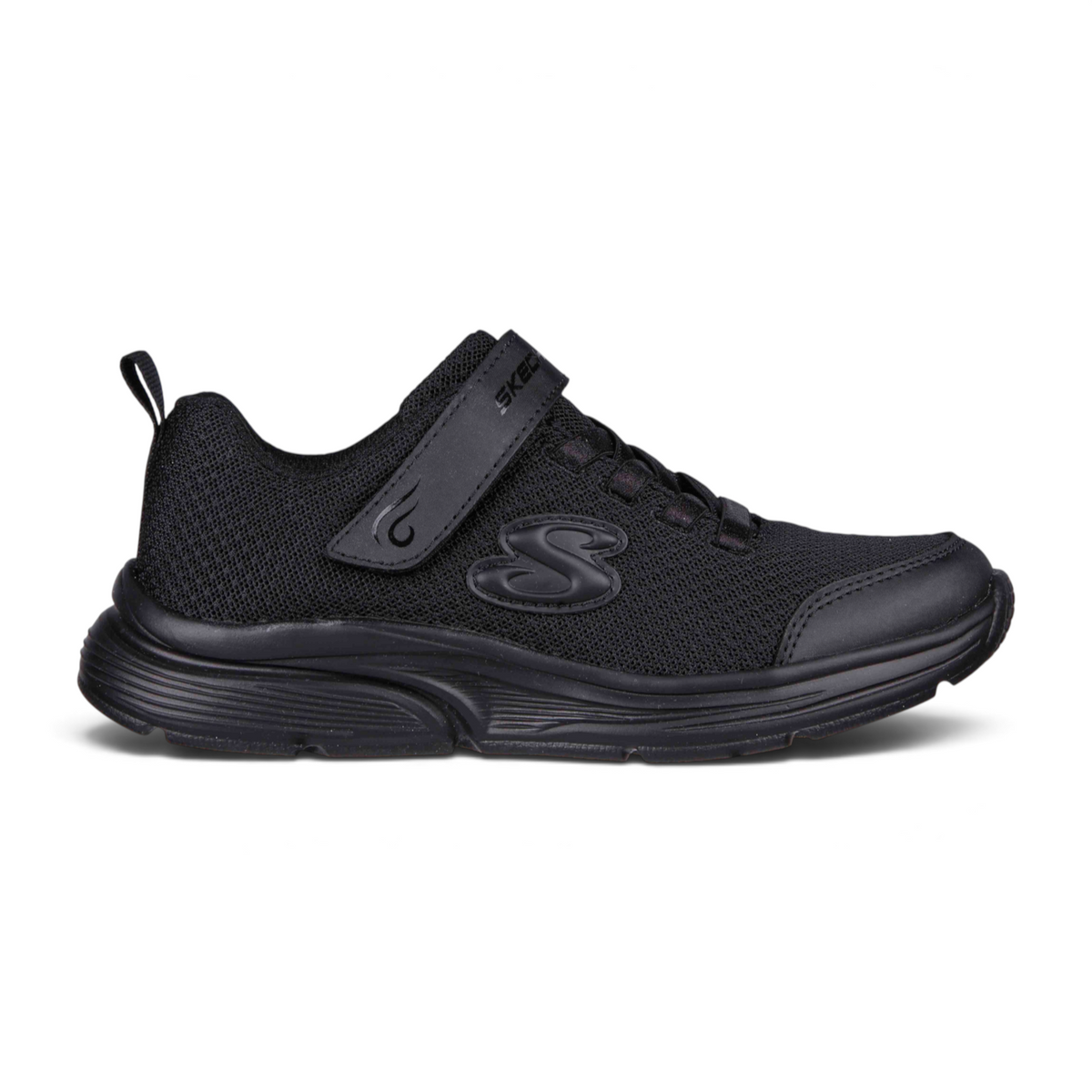 FRG WAVY LITES black sporty lightweight sneaker with a cushioned insole and hook-and-loop strap closure