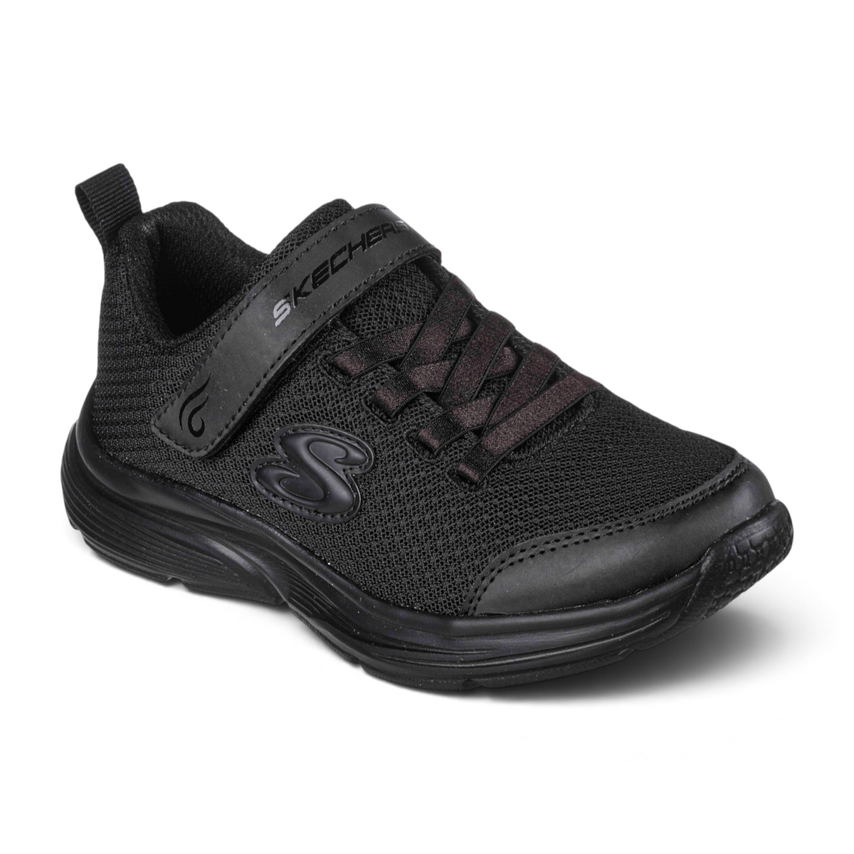 FRG WAVY LITES lightweight black sporty sneakers with cushioned insoles and a convenient hook-and-loop strap closure.
