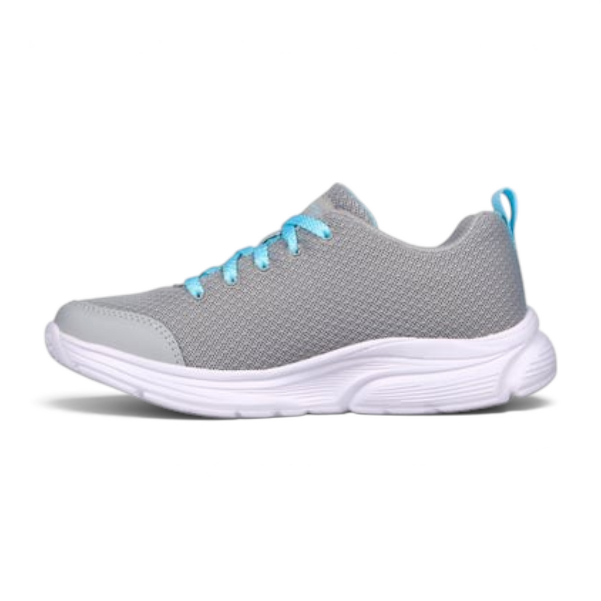 FRG WAVY LITES grey mesh athletic sneakers with bright blue laces and a white cushioned sole