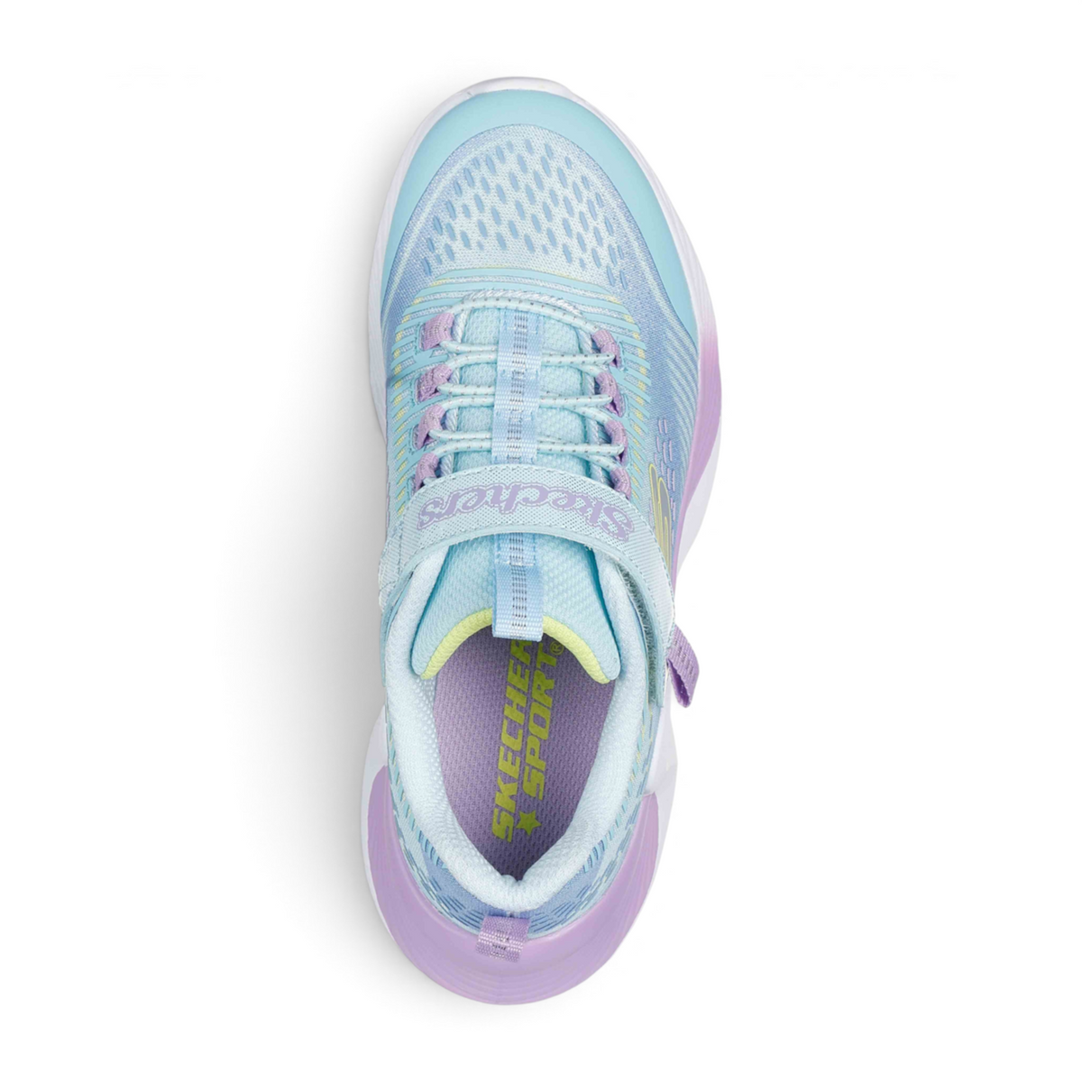 FRG TIDE TECH light blue and lavender athletic sneaker with mesh upper and hook-and-loop strap closure