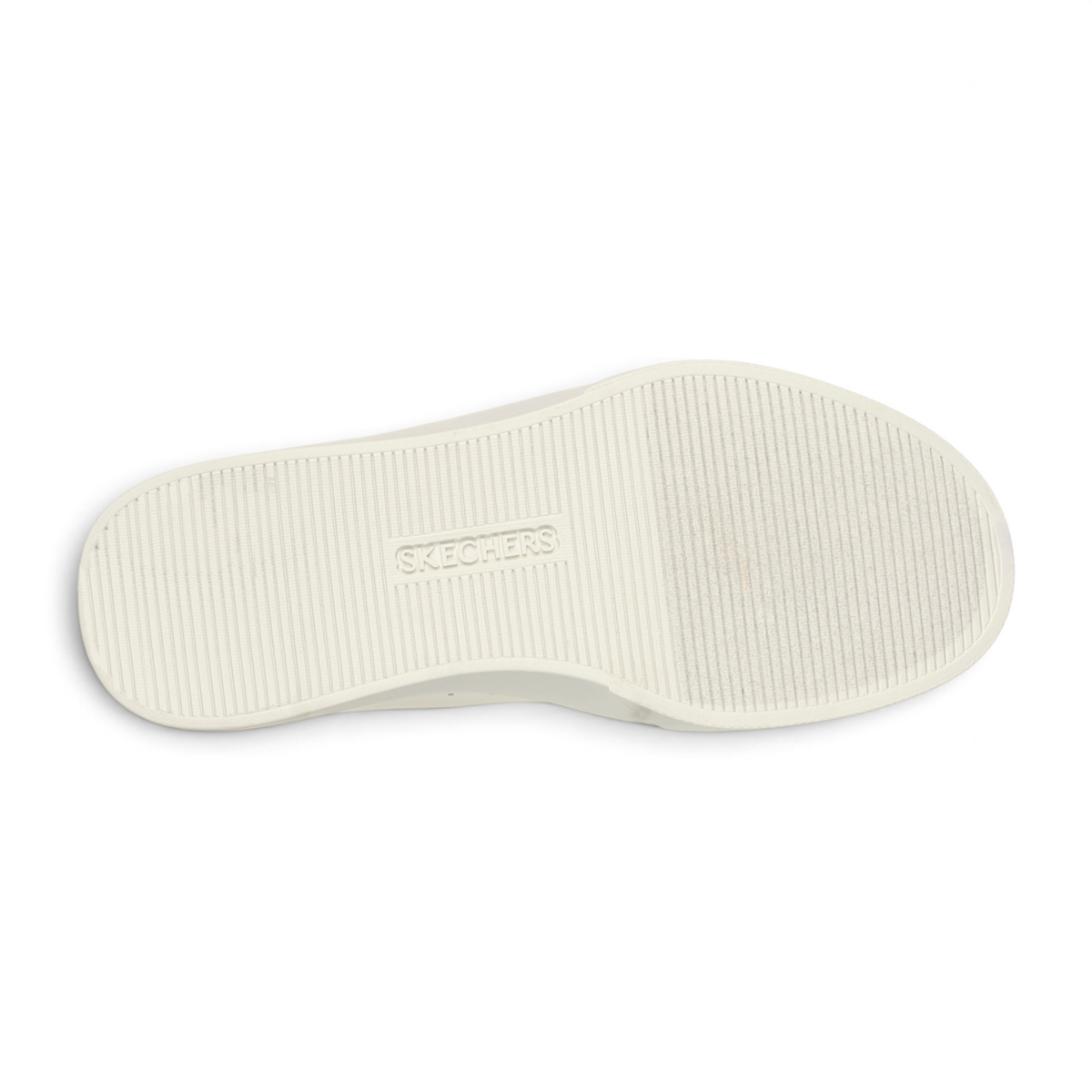 FRG EDEN LX white sneaker outsole with textured grip pattern and embossed SKECHERS logo
