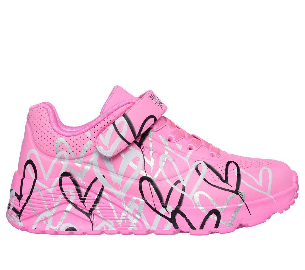 Skechers Street x JGoldcrown Uno Lite Love Levitate Hotpink Multitrim
