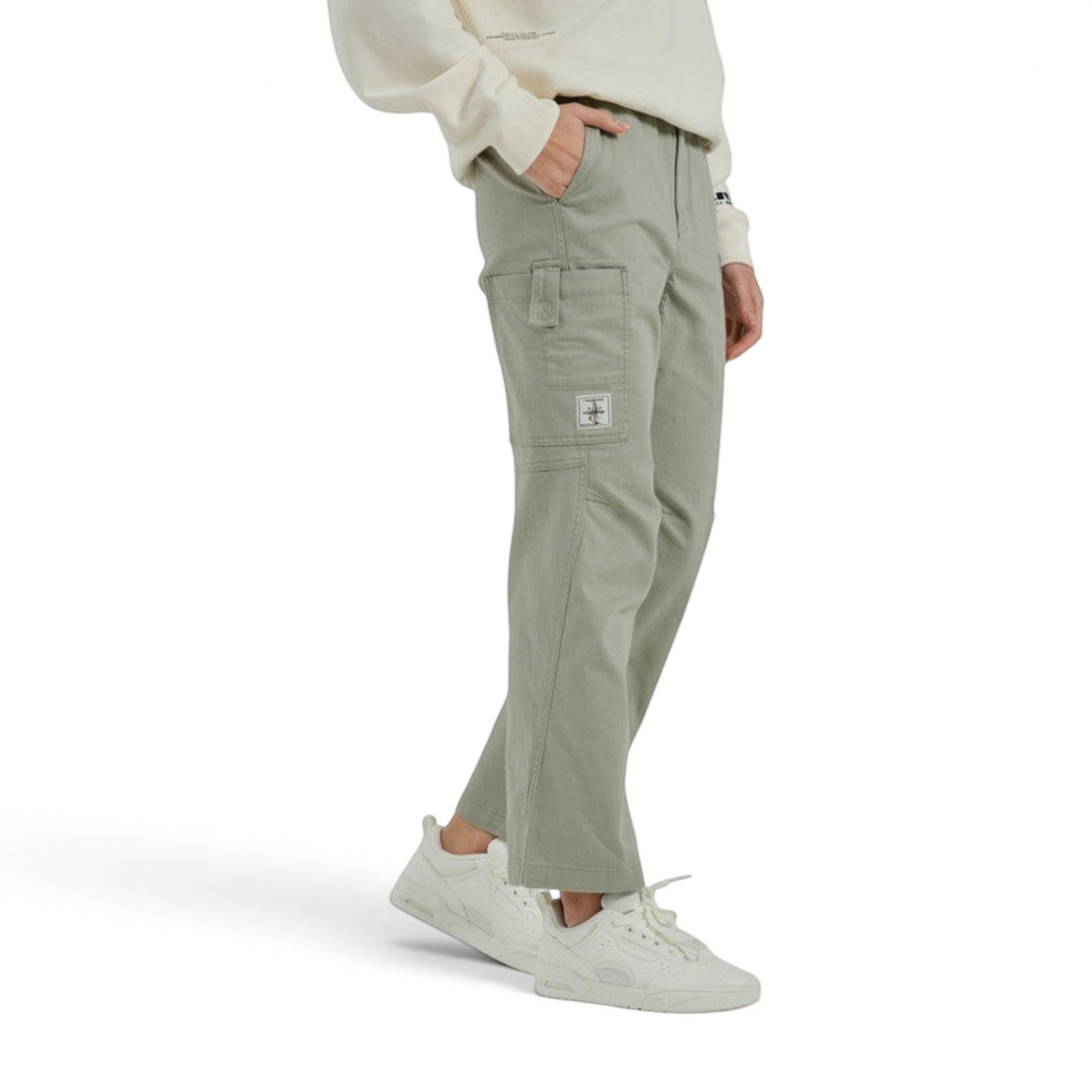 FRG Anta SKATE woven casual cargo pants in sage green with side pockets and a relaxed street-ready fit