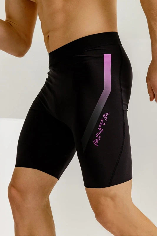 ANTA A-Cool Running Tight Half Pants Basic Black